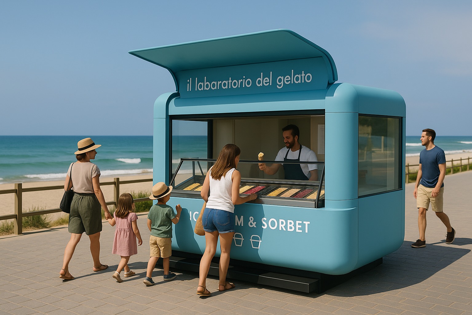 Premium gelato kiosk by il laboratorio del gelato